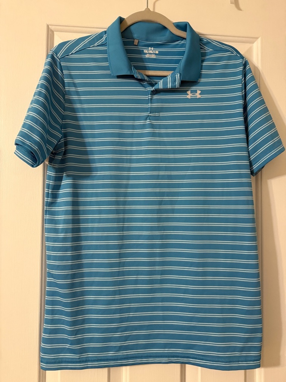 Under Armour Boy’s Blue Striped Polo Shirt